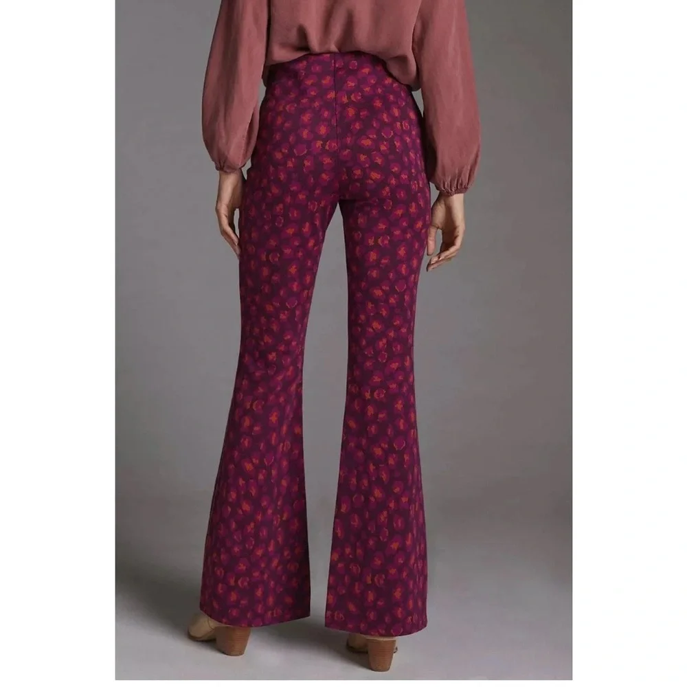 Anthropologie Knit Flare Pants Red Pink Purple Size Small S - Picture 4 of 10